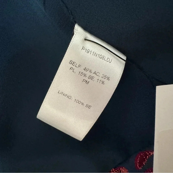 Carolina Herrera Blue Floral Print Knee Length Dress and Jacket Woman Size XL - Picture 7 of 7